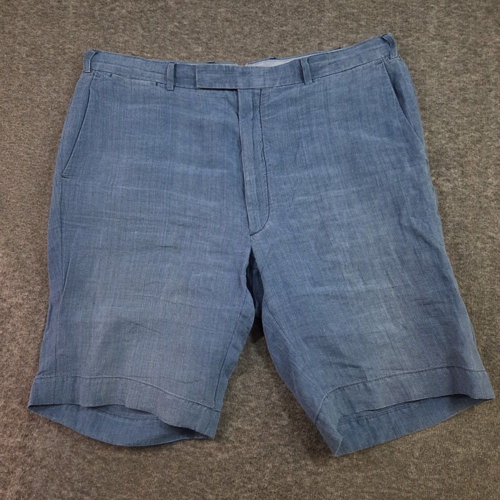 Polo Ralph Lauren 100% Linen Shorts Men 37 Classic Fit Indigo Blue 9 Inseam